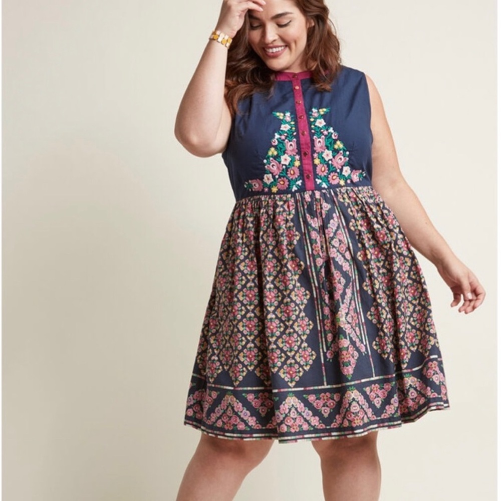 NWT Modcloth Conversation Masterpiece A-line Dress Size 4X